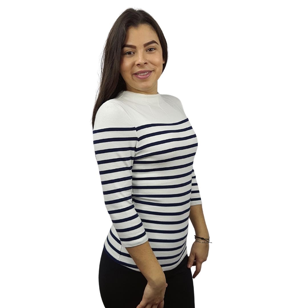 Blusa Vero Moda Azul Style ALVA 3/4 TOP(MW-EC-2)