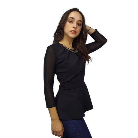 Blusa Vero Moda Negro Style RETAIL CORE 3/4 JERSEY TOP(VMC-BN)
