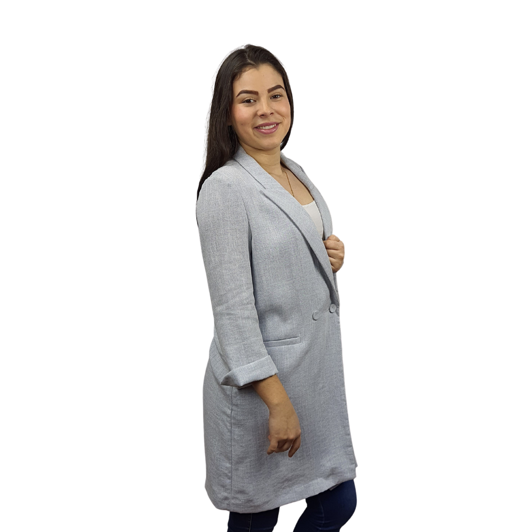 Blazer Vero Moda Gris Style OCEANUS 3/4 BLAZER(VMC-NE-EC-2)