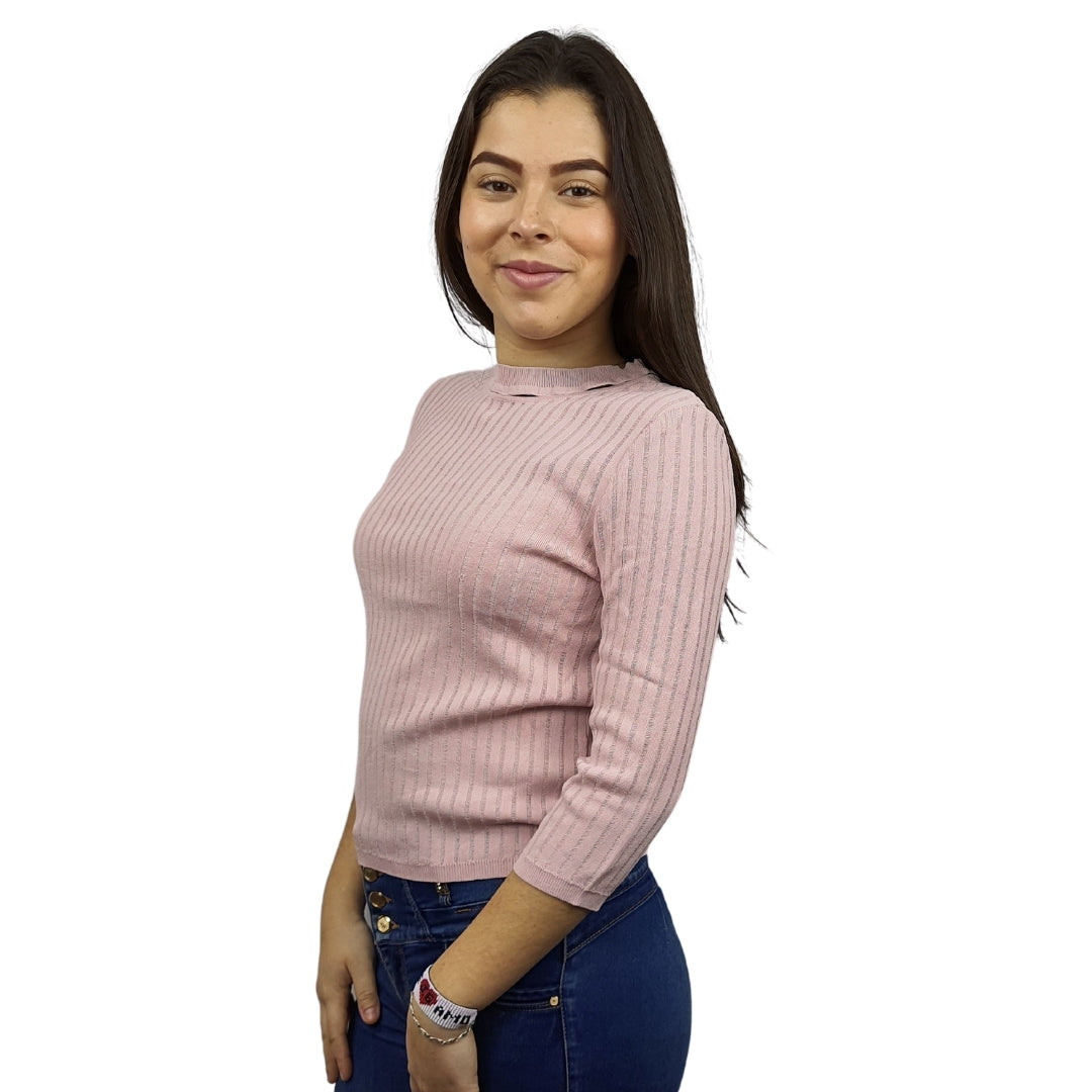 Blusa Vero Moda Rosa Palida Style LEONARDO 3/4 KNIT(VMC-TP)