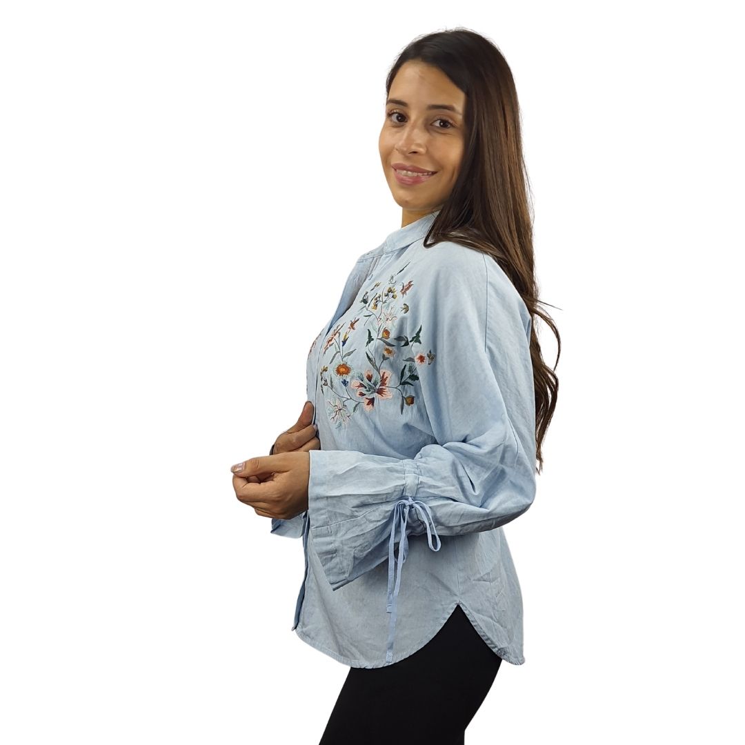 Camisa Vero Moda Azul Style COMPOTE L/S DENIM SHIRT(NR)