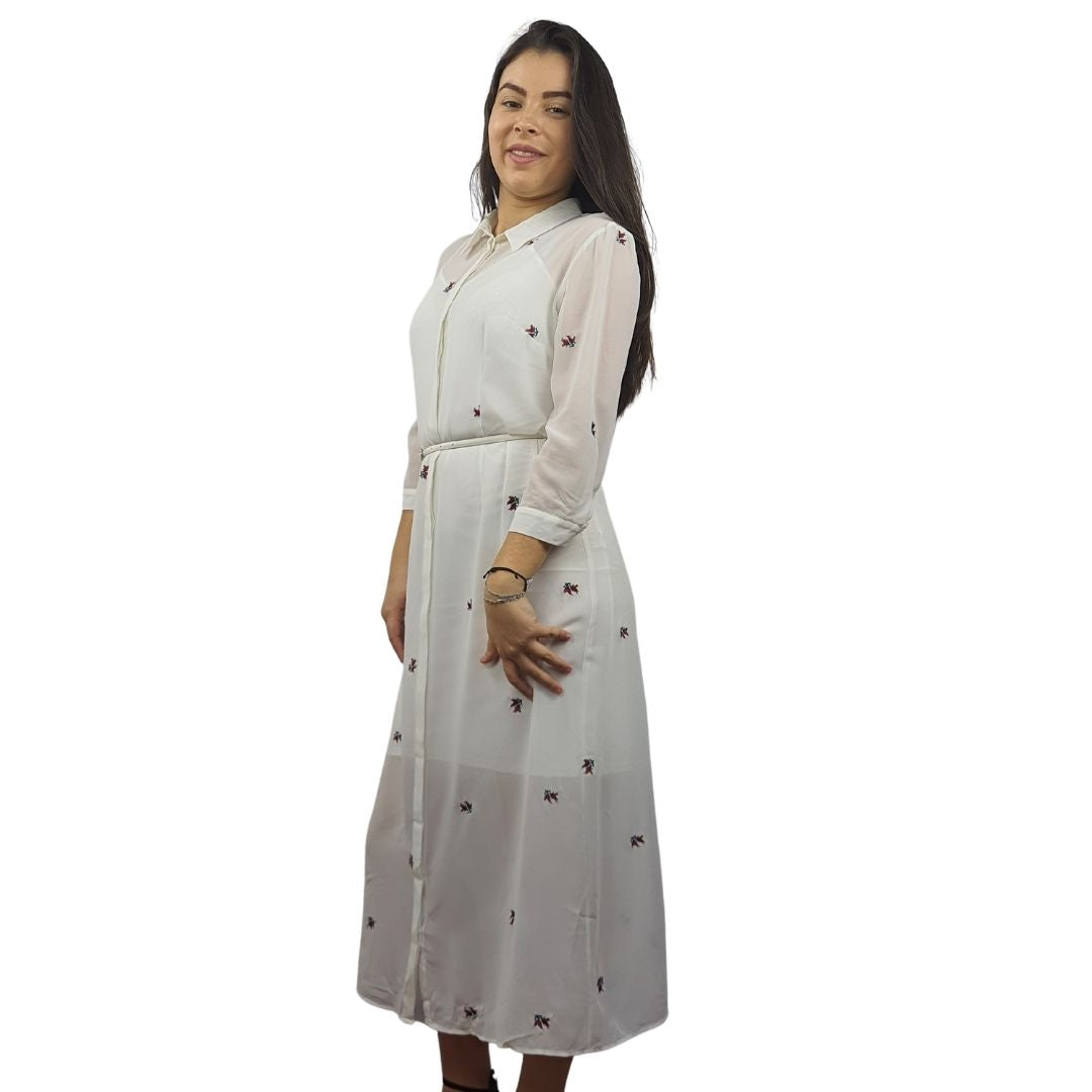 Vestido Vero Moda Blanco Style LUCIUS 3/4 LONG SHIRT SET(HH)