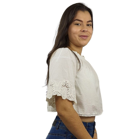 Blusa Veromoda Blanco  Style PERI 1/2 TOP(TP-EC-2)