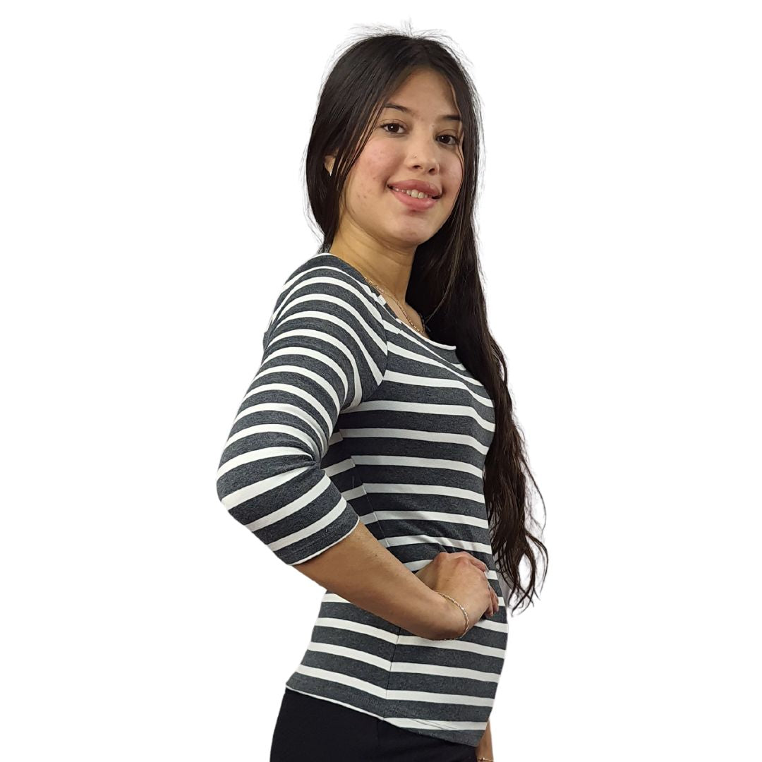 Blusa Vero Moda Gris Style EDI 3/4 TOP(UM)