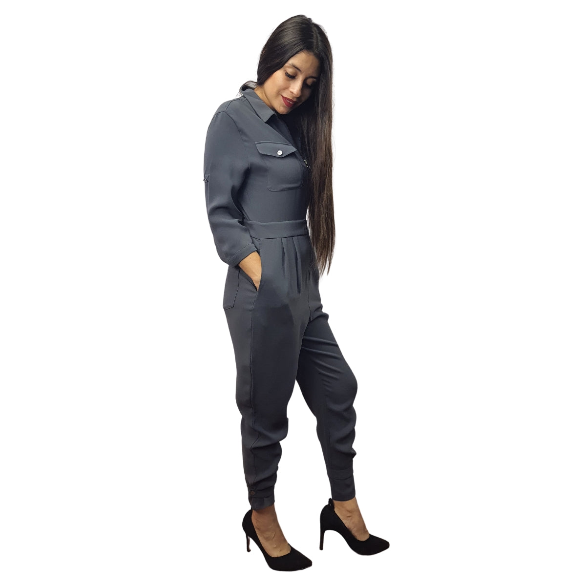 Entero Vero Moda Gris Style HONEYMOON ZIPPER CARROT CATSUIT(NL)