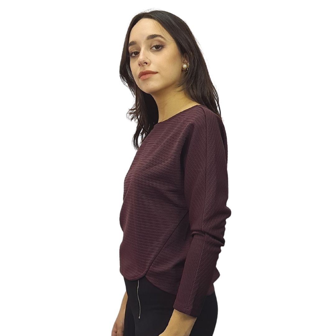 Blusa Vero Moda Vino  Style RUGBY 9/10 JERSEY TOP(VMC-PM-ET-2)