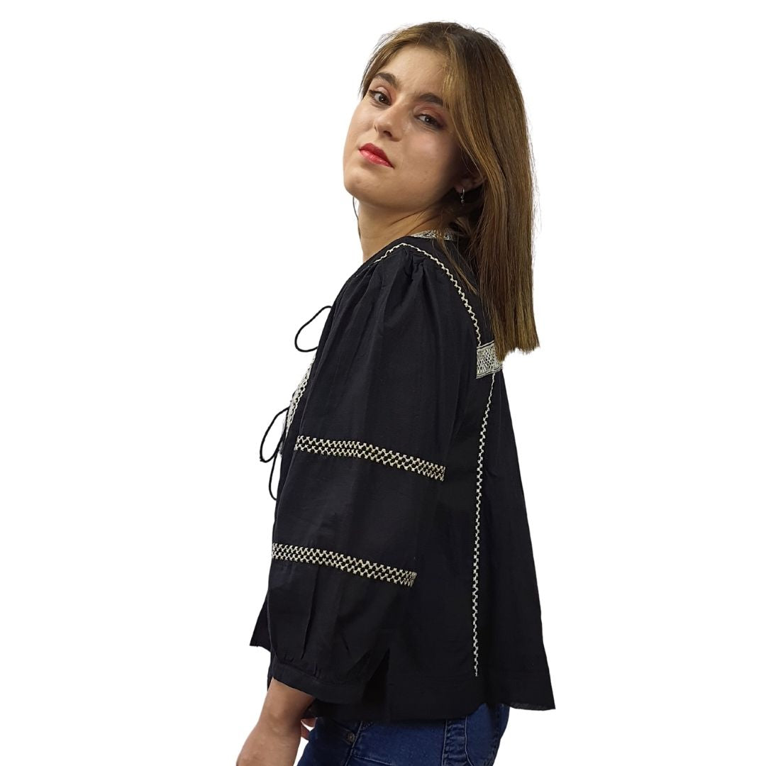 Blusa Rapsodia Glasov Negro