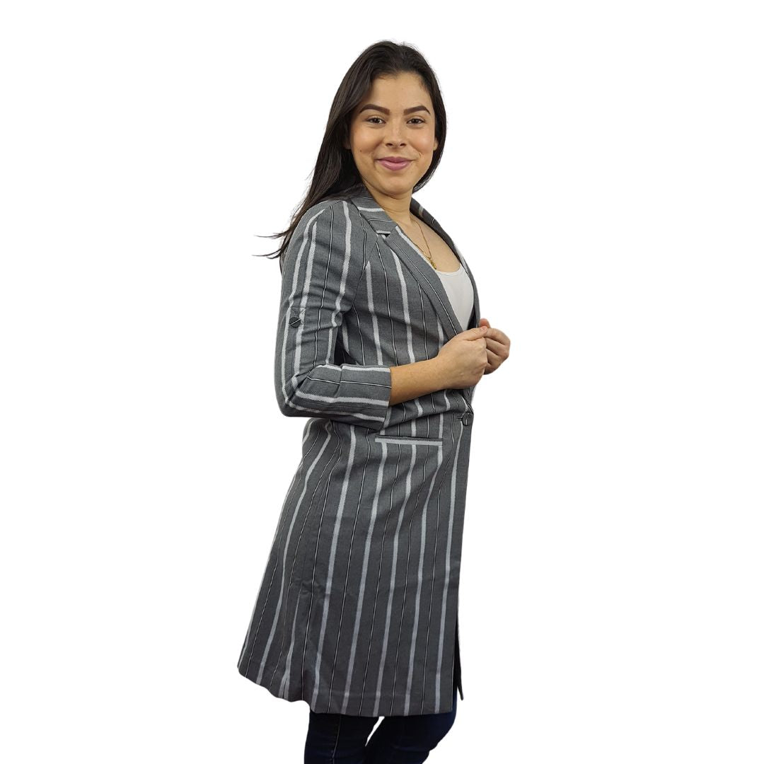 Blazer Vero Moda Gris Style FUNCTION STRIPES 3/4 BLAZER(VMC-MP)