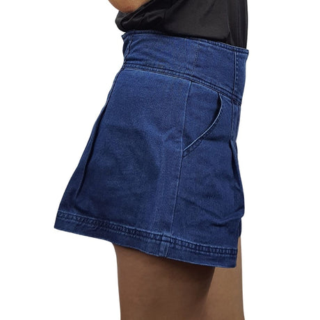 Short Vero Moda Azul Style EC BREAK HIGH-WAIST DENIM SHORTS(NE)