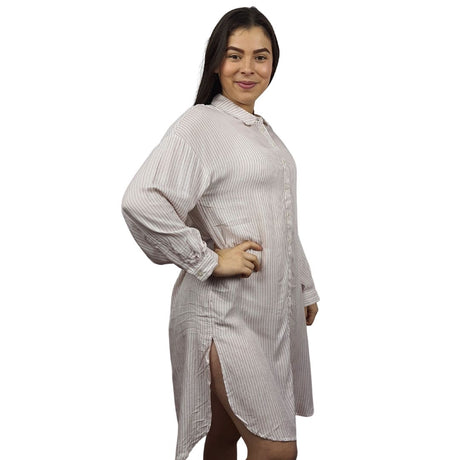 Bata de Pijama Vero Moda Rosado Style STUDIO L/S LONG SHIRT(HOMEWEAR)