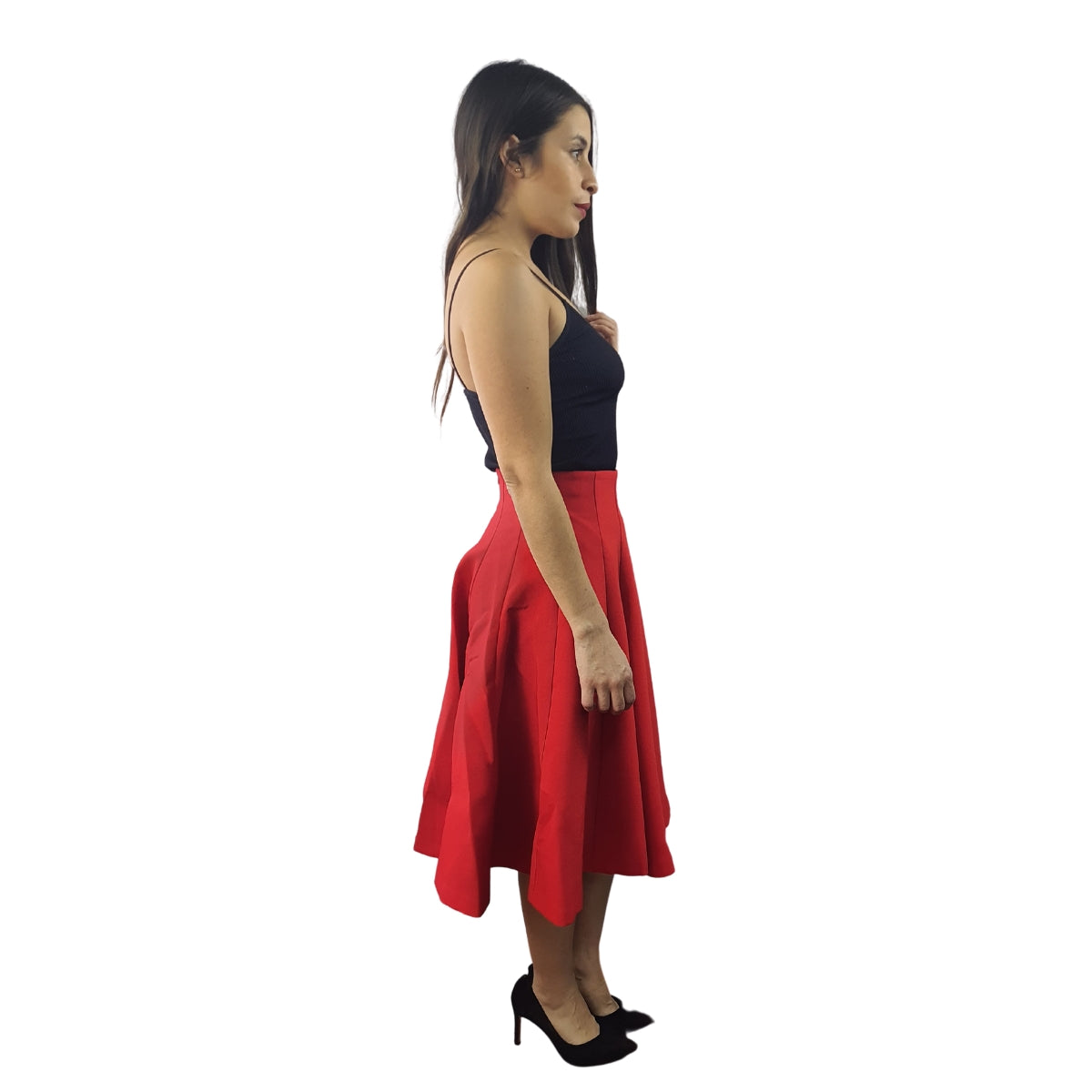 Falda Vero Moda Rojo Style DARCY MIDI SKIRT(BN-ET-2)