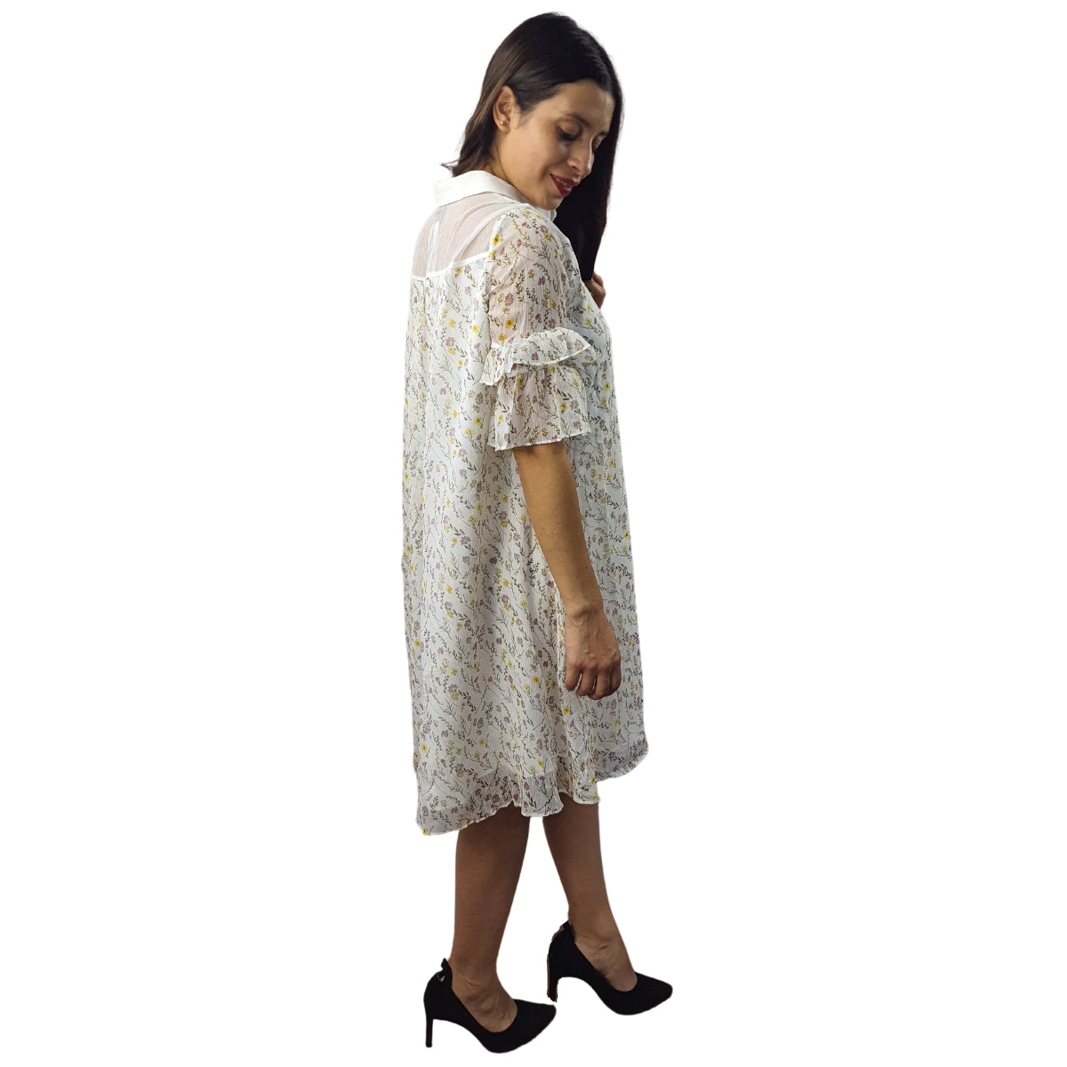 Vestido Vero Moda Blanco Style WILD FLOWERS 1/2 SHIRT DRESS(HH)