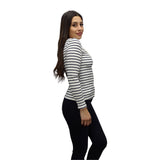 Polera Vero Moda Blanco Style AMMI STRIPE L/S TOP(EL)
