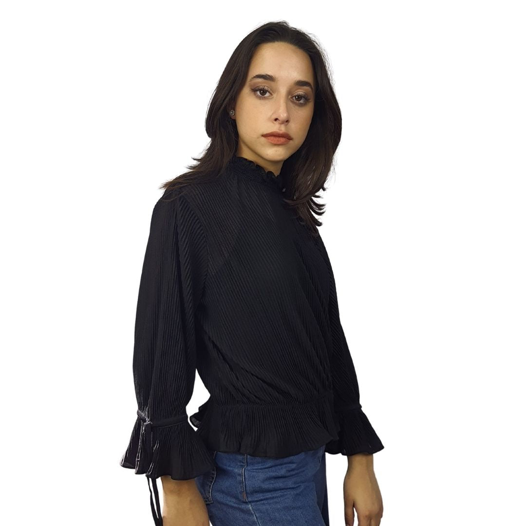 Blusa Veromoda Negro Style KARAN 3/4 JERSEY TOP(VMC-LL)