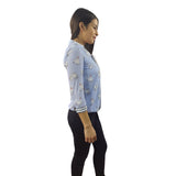 Blusa Vero Moda Azul Claro Style ANIMAL YOKO 3/4 SHIRT(BJ)