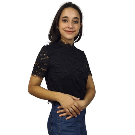 Blusa Vero Moda Negro  Style RUTH S/S JERSEY TOP(VMC-HH)