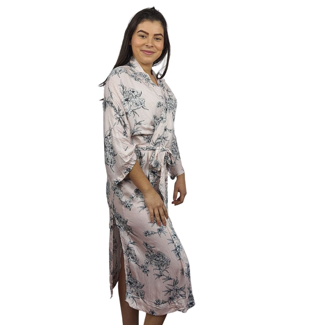 Bata de Pijama Vero Moda Rosado Style MARIE L/S ROBE(HOMEWEAR)
