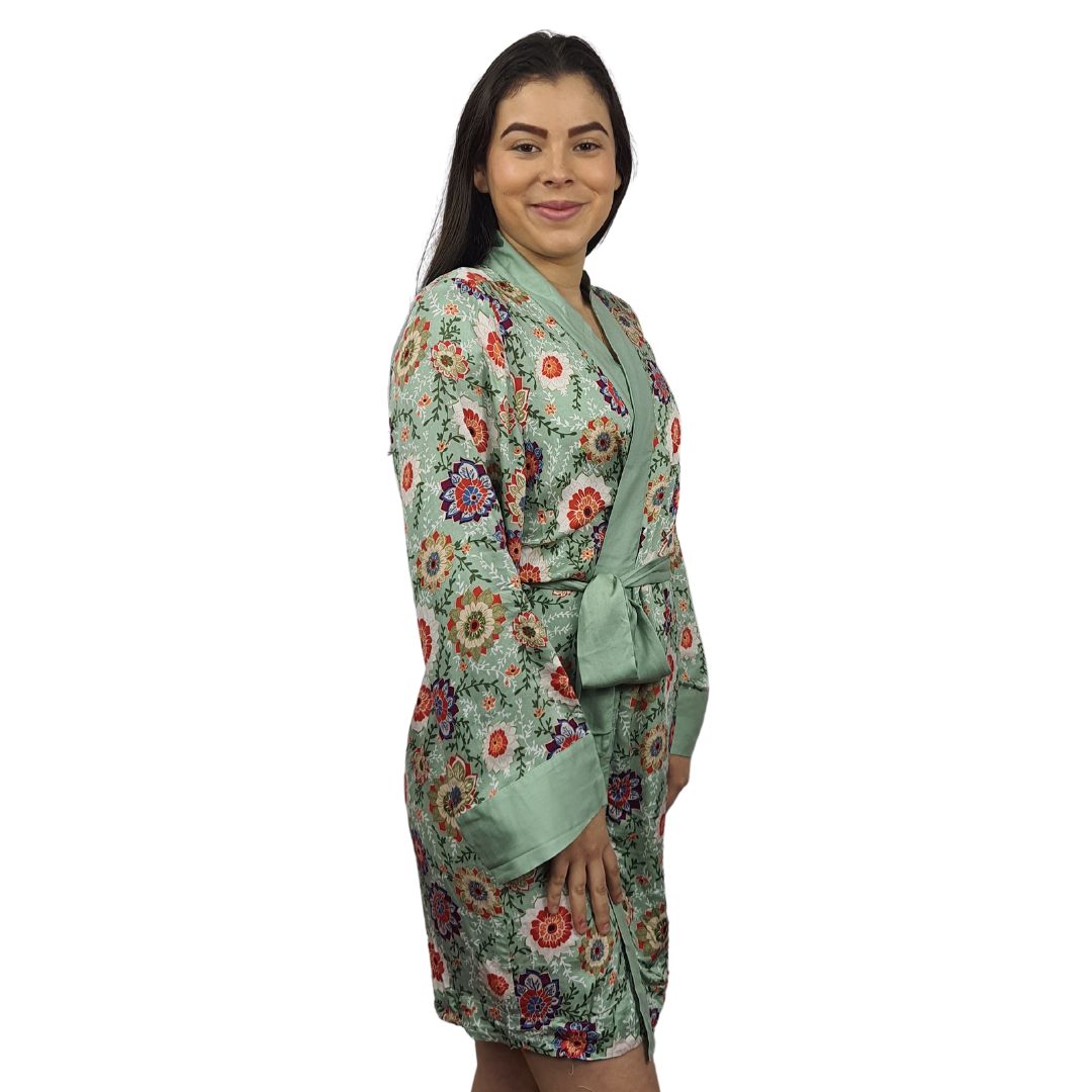 Bata de Pijama Vero Moda Verde Claro Style NANCZ L/S ROBE(HOMEWEAR)