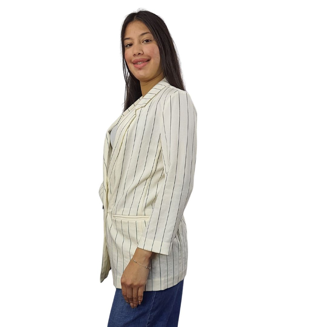 Blazer Vero Moda Blanco Style LOUISE 7/8 BLAZER(NC)