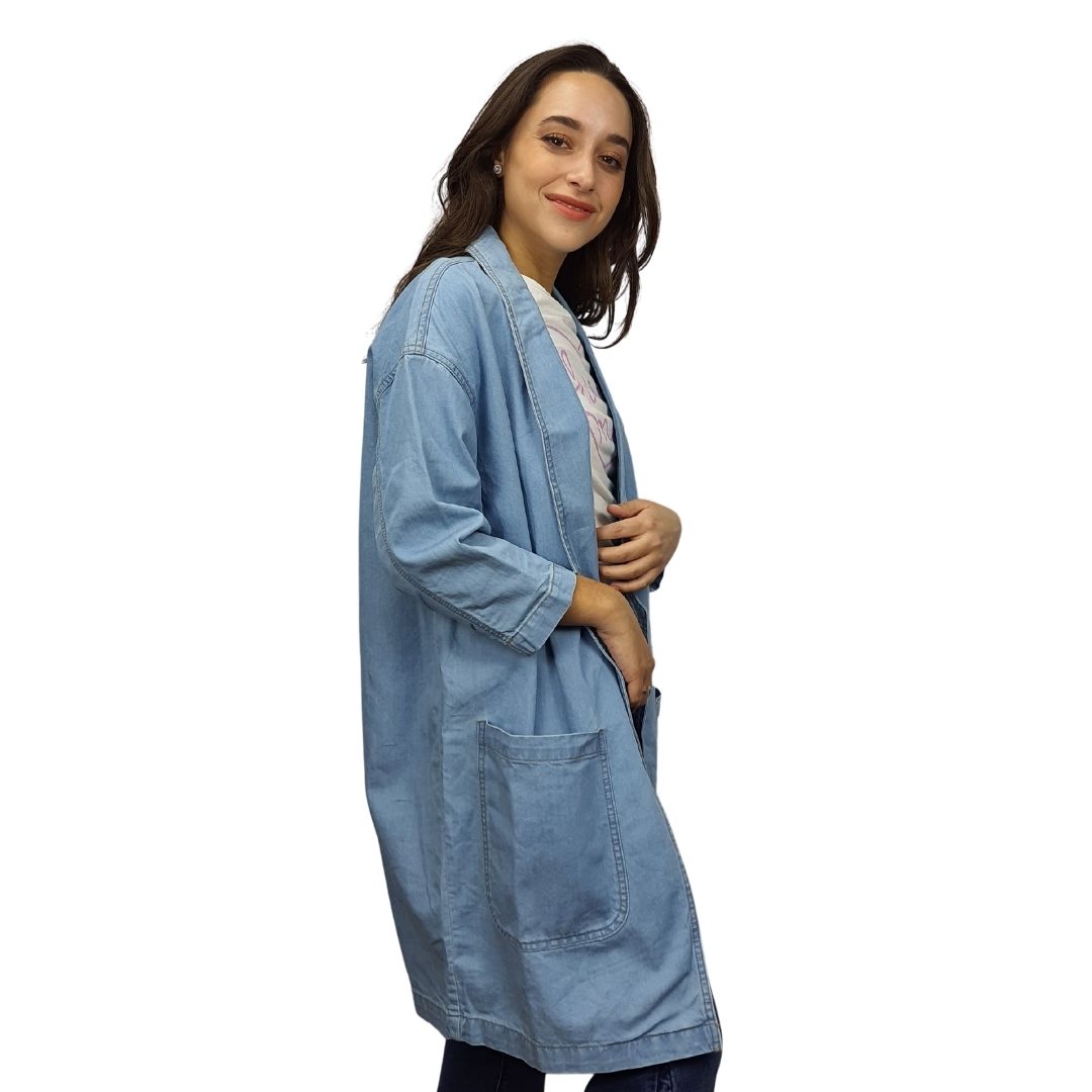 Blazer  Vero Moda Azul  Style PURE 7/8 SLEEVE DENIM BLAZER(MP)