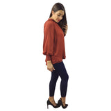 Blusa Vero Moda Marron Style BONNIE 3/4 WOVEN TOP(VMC-NR)