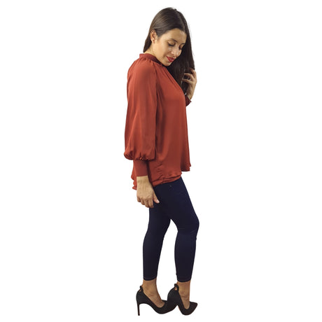 Blusa Vero Moda Marron Style BONNIE 3/4 WOVEN TOP(VMC-NR)