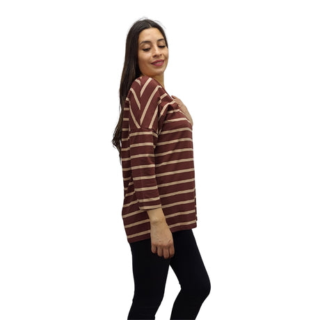 Polera Vero Moda Marron Style CASUAL 3/4 V NECK TOP(TP)