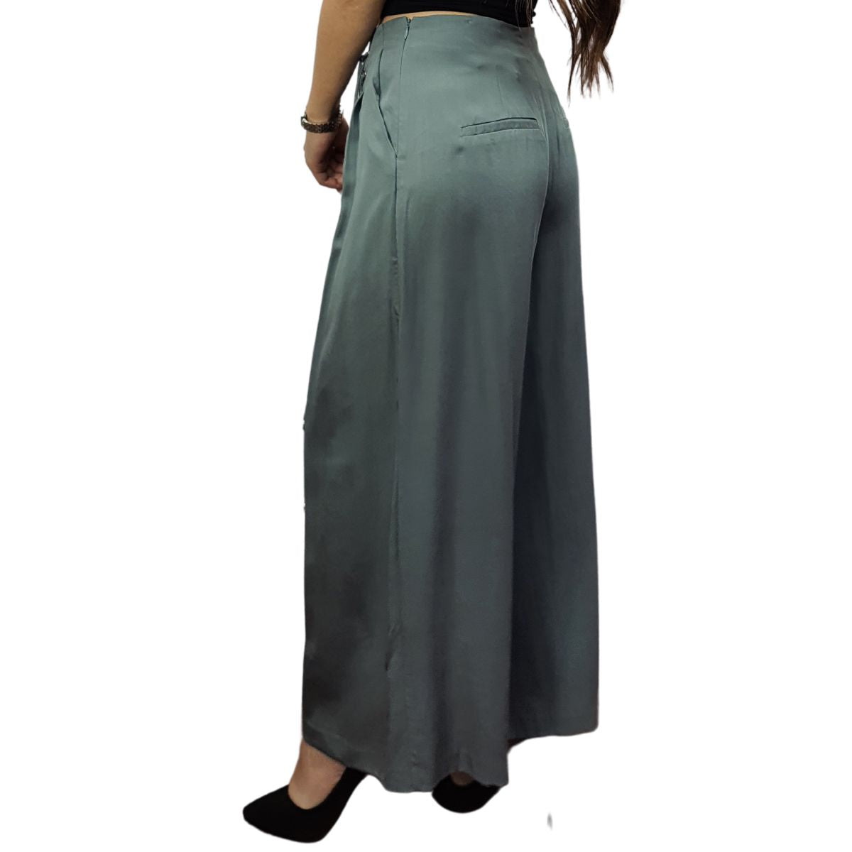 Pantalon Vero Moda Verde Style BERTHA SOFT 9/10 WIDE PANTS(NR)