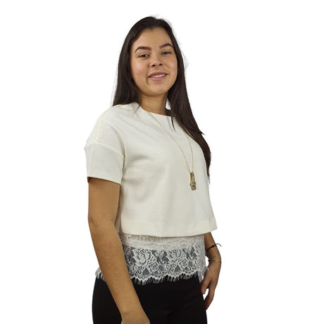 Blusa Vero Moda Crema  Style DOUBLE S/S JERSEY TOP(VMC-CR)