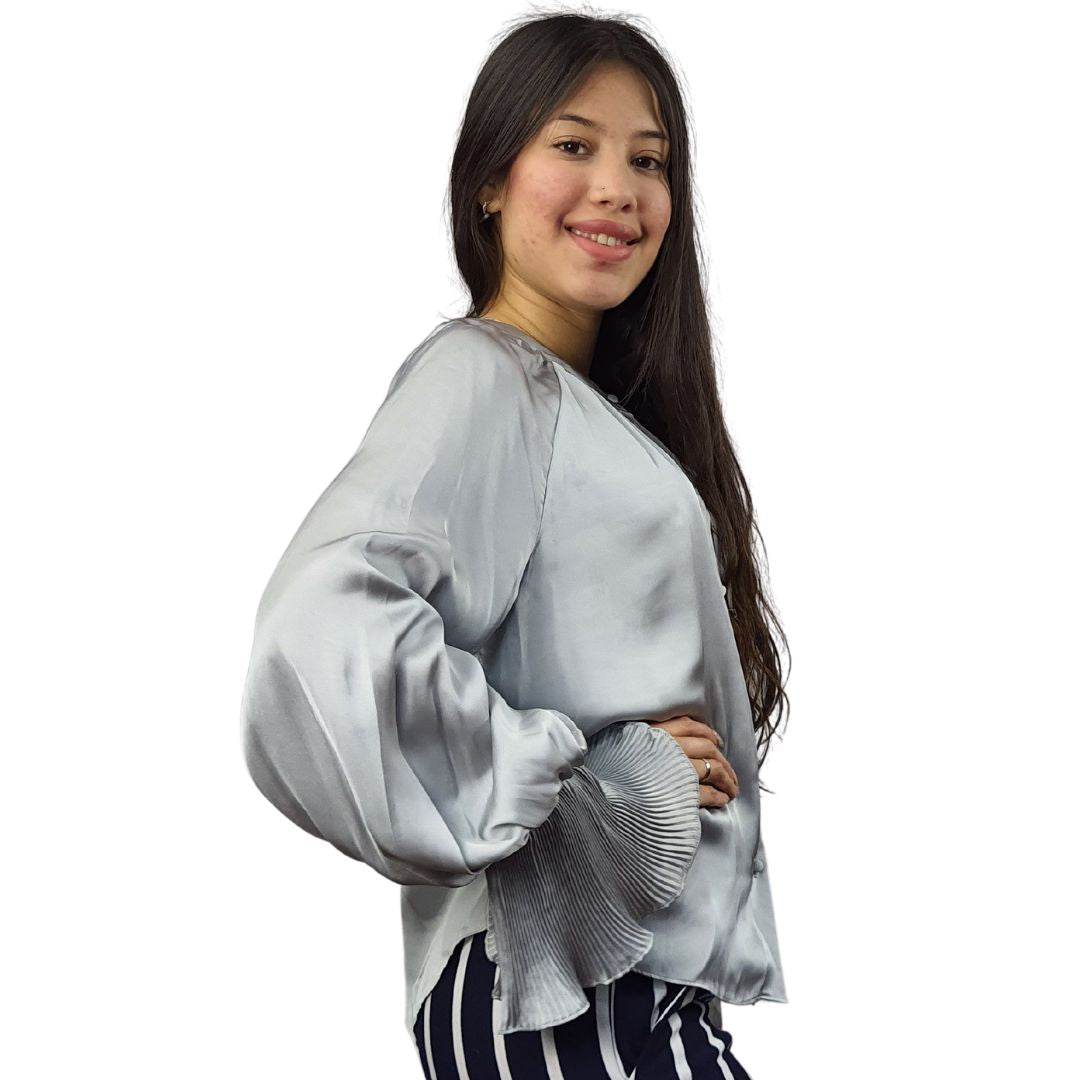 Blusa Vero Moda Gris Style EAGER L/S SHIRT(VMC-DR)