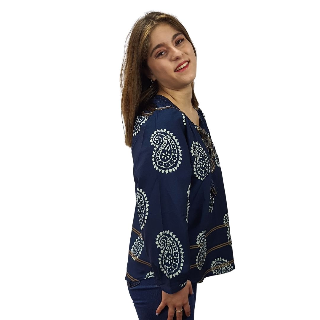 Blusa Rapsodia Kawasaia Inu Azul