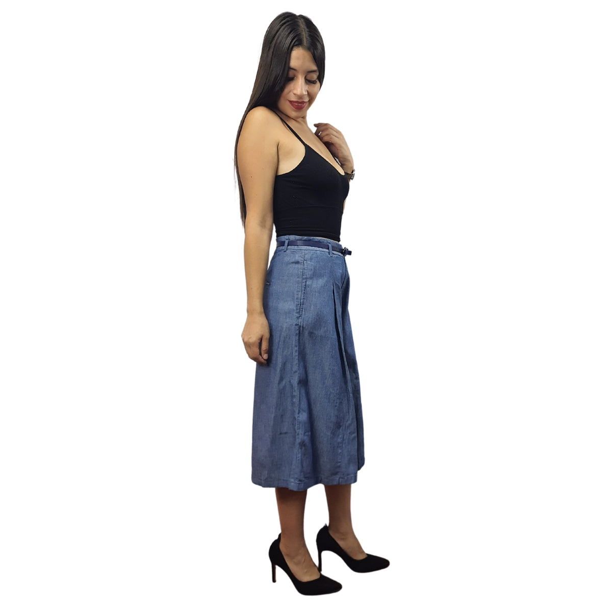 Pantalon Vero Moda Azul Style PEPPER 3/4 HW LOOSE JEANS(NE-EC-2)