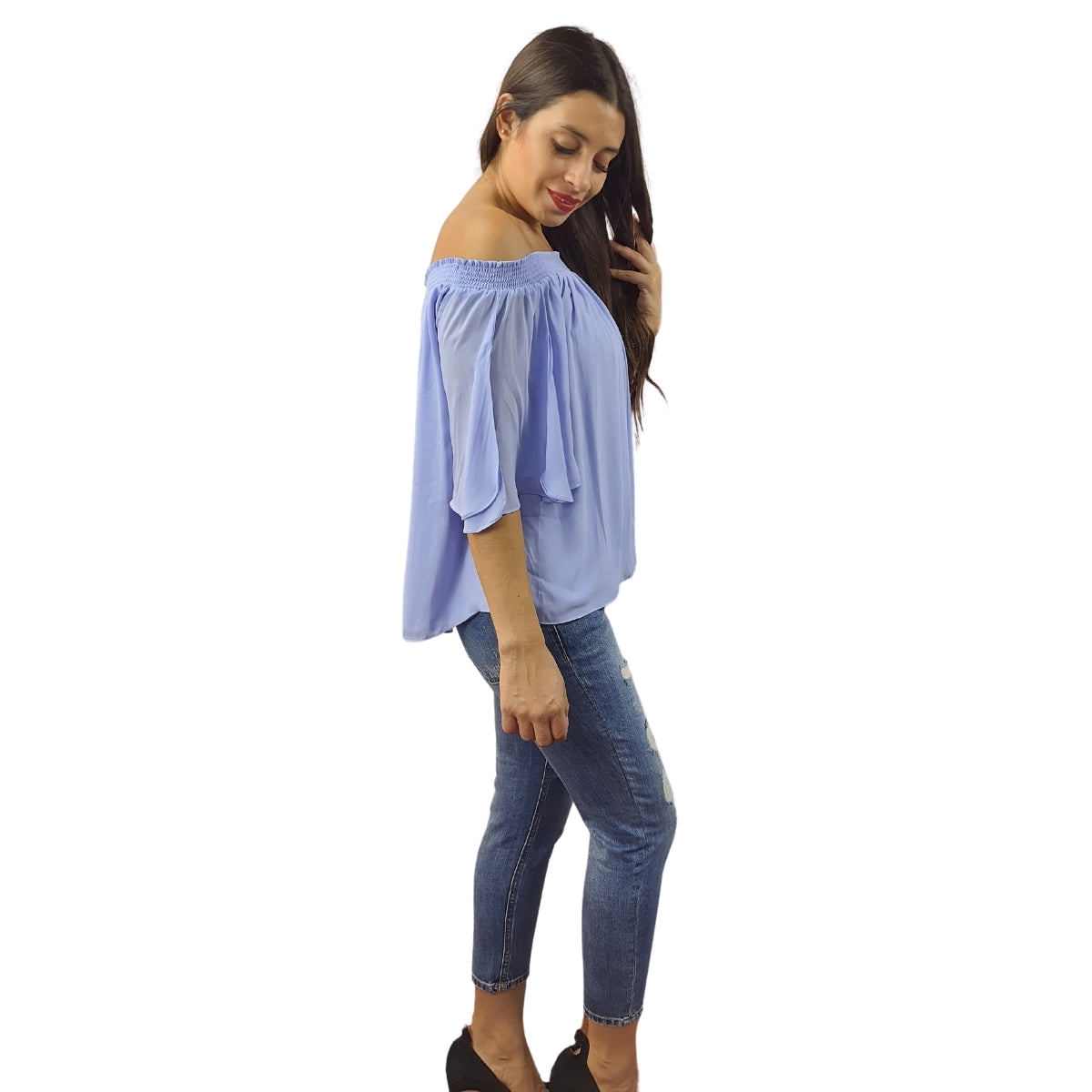 Blusa Vero Moda Azul Claro Style LEA 1/2 TOP(NR)
