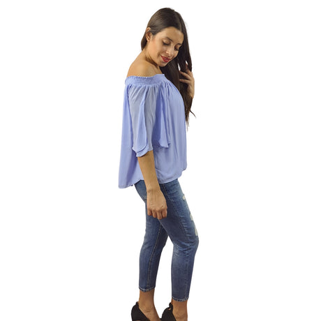 Blusa Vero Moda Azul Claro Style LEA 1/2 TOP(NR)