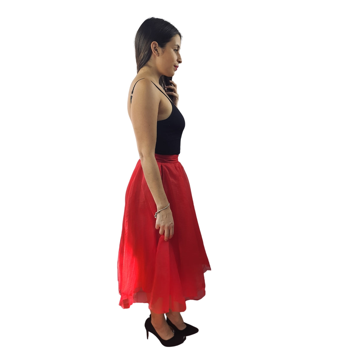 Falda Vero Moda Rojo Style SWEET MIDI SKIRT(TP-ET-3)