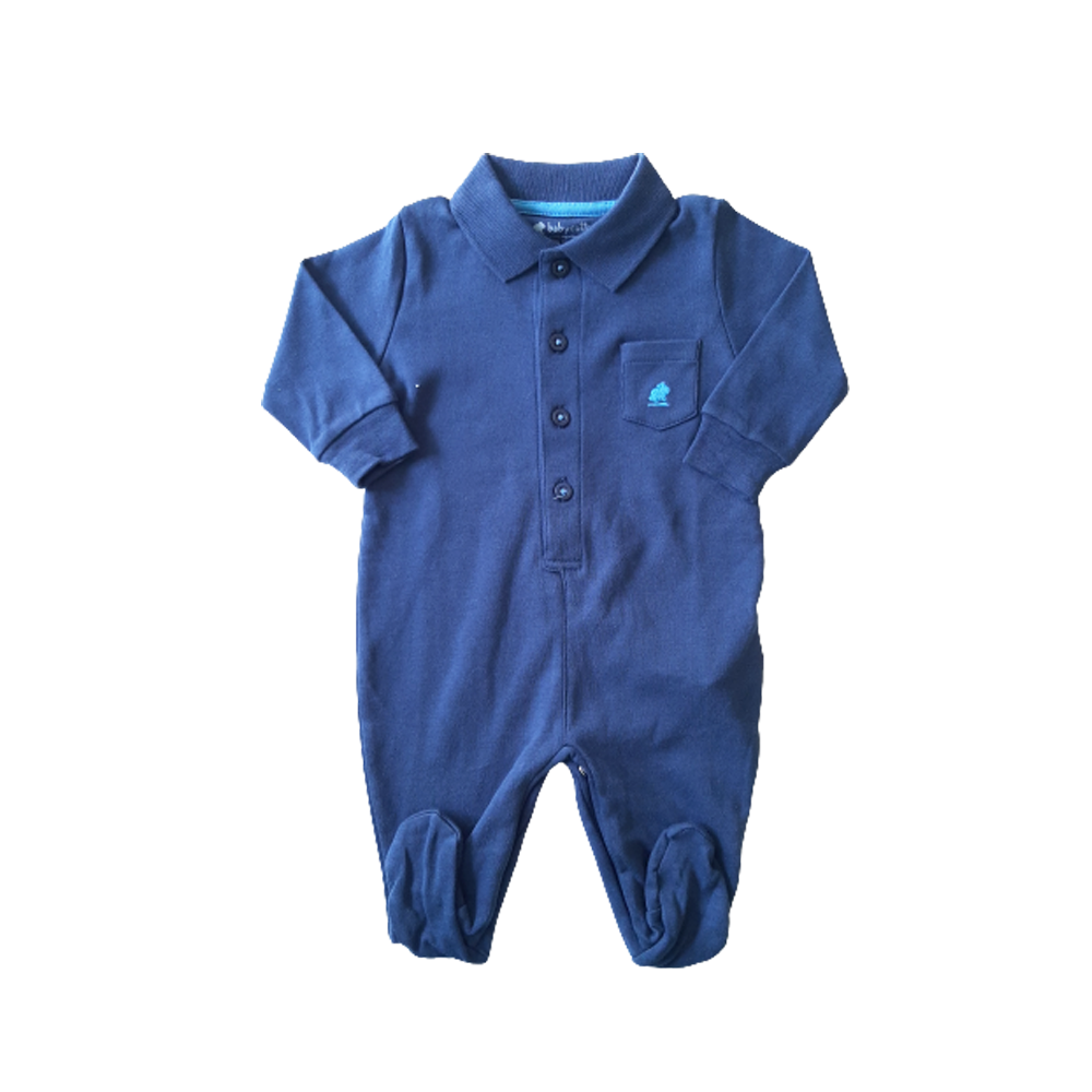  Enterito Babycottons Joseph Ml Pima con Pie Azul