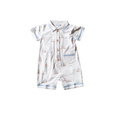 Enterito Babycottons  C/Polo Gone Fishing MC Bco/Azulino
