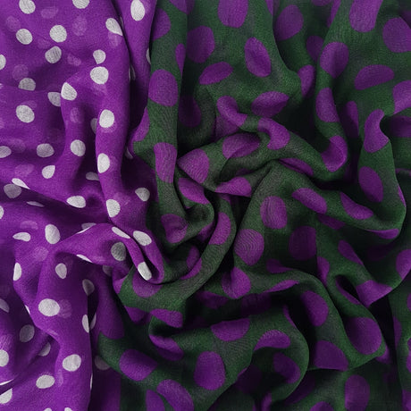 Bufanda Isaac Mizrahi Polka Dot Morado, Verde Y Pepas Blancas Icl4921P23