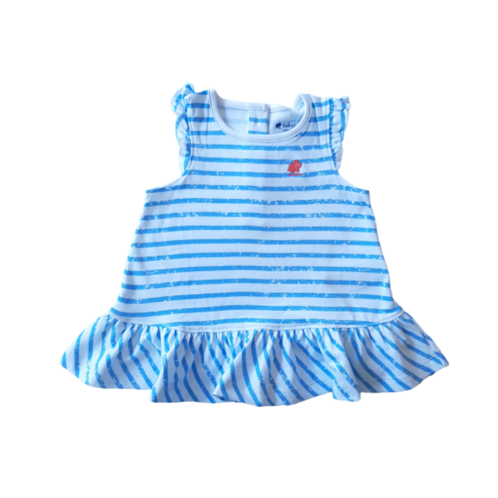 Vestido Babycottons Regatta Bebae Blanco Azulino