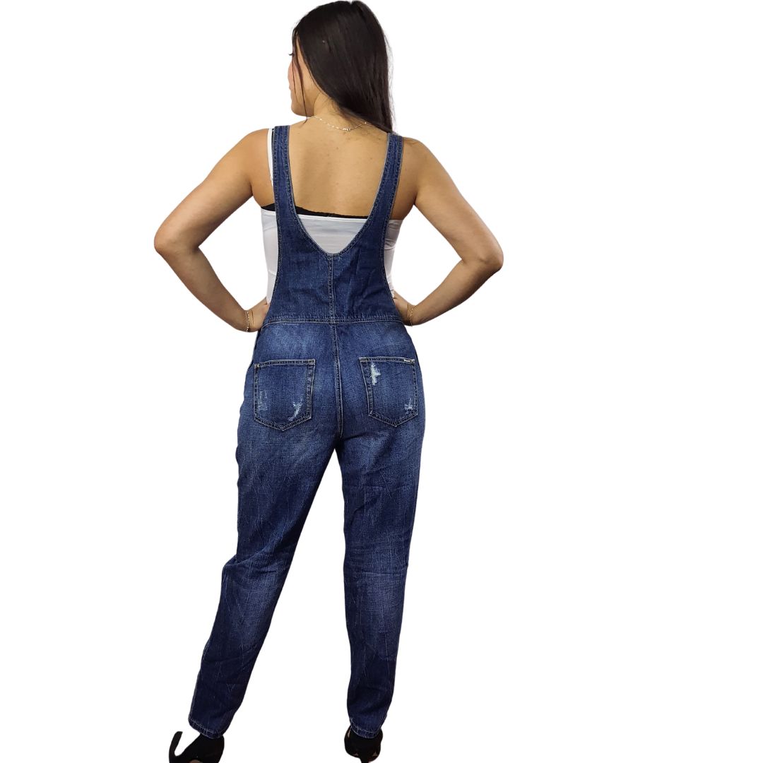 Jardinera Vero Moda Azul Oscuro Style TOMATO BOYFRIEND DENIM CATSUIT(PM-CT-3)