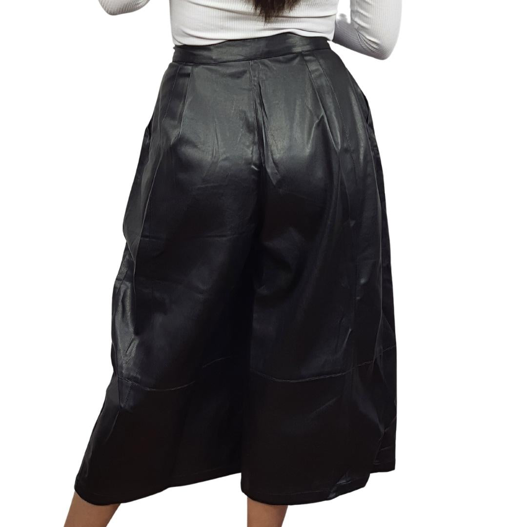 Pantalon Vero Moda Negro Style PU 7/8 CULLOTTE PANTS(MW-ET-4)