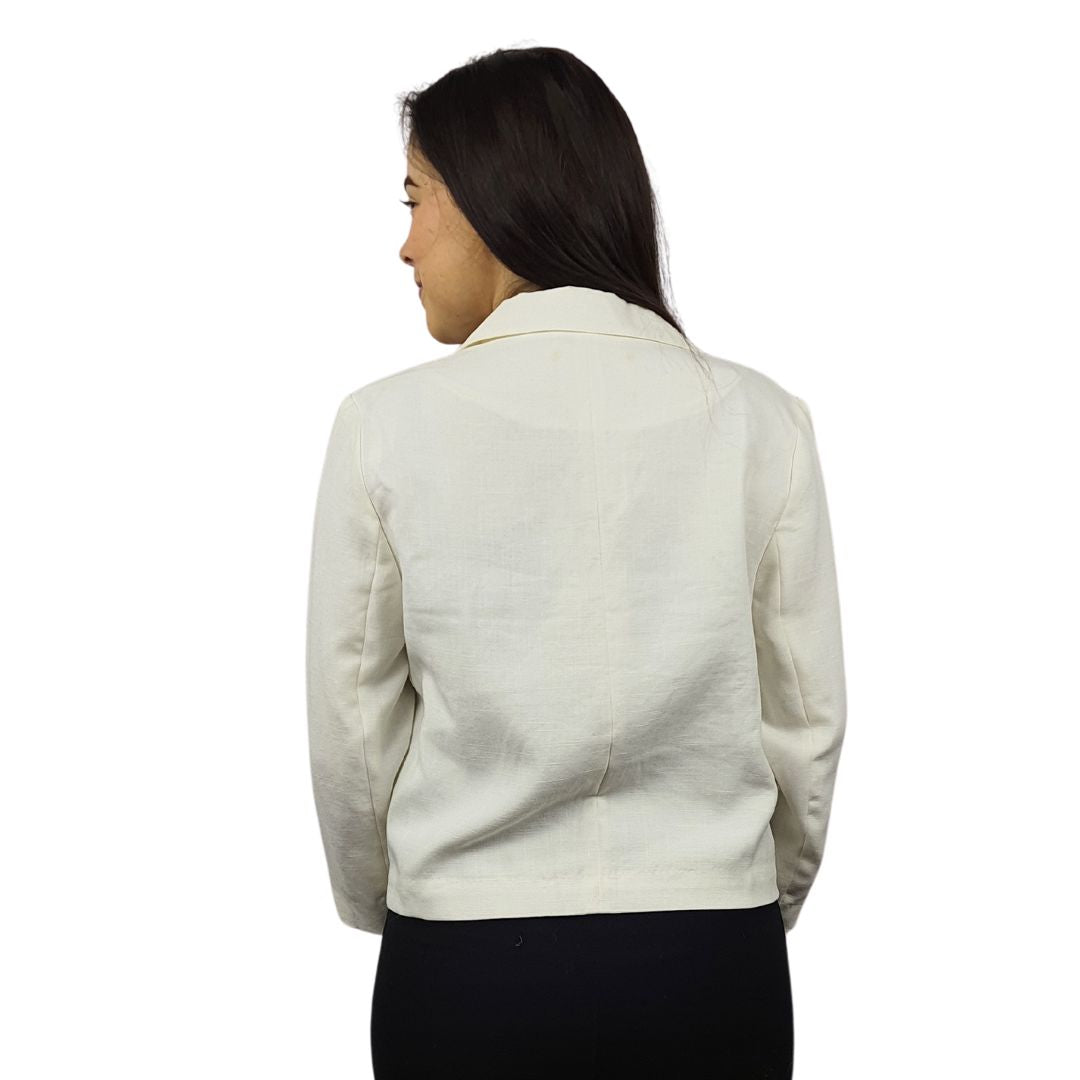 Blazer Vero Moda Blanco Style LINEN 3/4 BLAZER(VMC-RN)