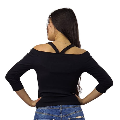Blusa Vero Moda Negro Style KENT 3/4 TOP(RN)