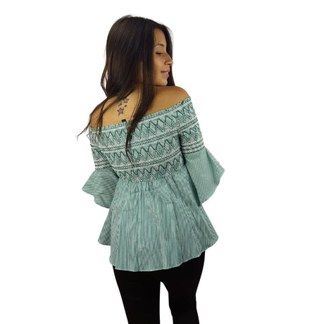 Blusa Vero Moda Verde Style HEBE 1/2 TOP(FL)
