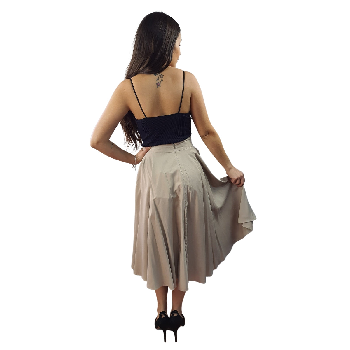 Falda Vero Moda Beige Style HATCH LONG SKIRT(VMC-BJ)