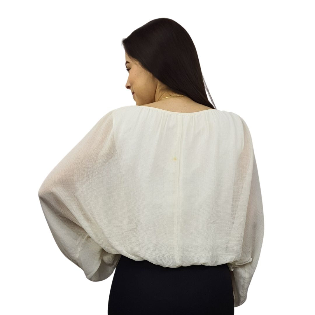 Blusa Veromoda Blanco Style CLOUD 3/4 TOP(VMC-BN-ET-2)