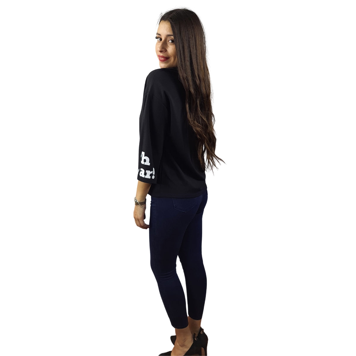 Polera Vero Moda Negro Style MAXI 3/4 TOP(NC)
