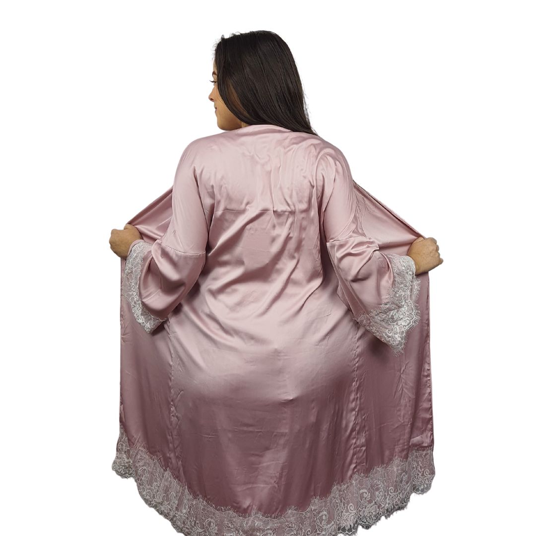 Bata de Pijama Vero Moda Rosa Vieja Style LARA L/S ROBE(HOMEWEAR)
