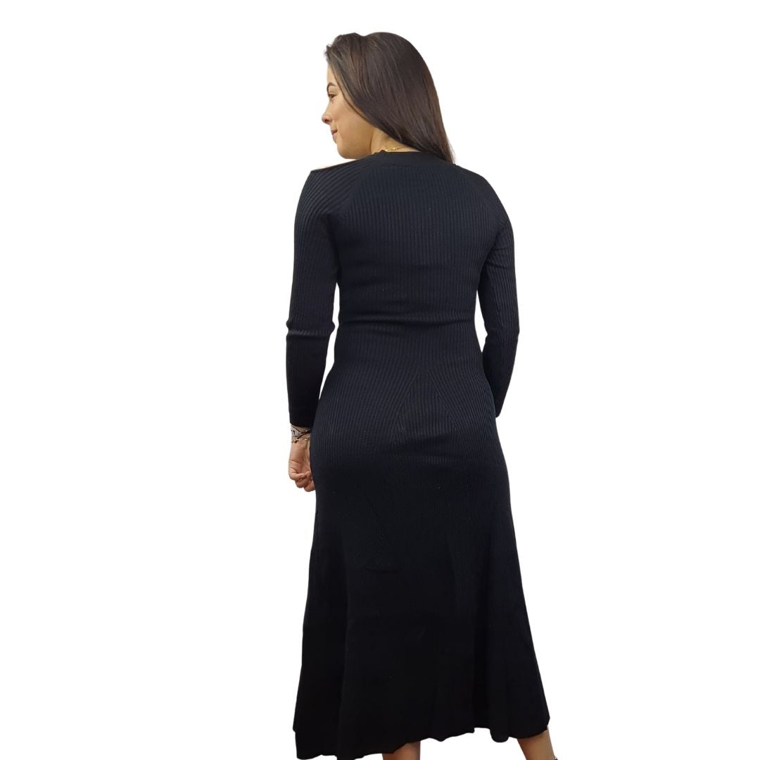 Vestido Vero Moda Negro Style ZOE L/S KNIT DRESS(BN-ET-3)