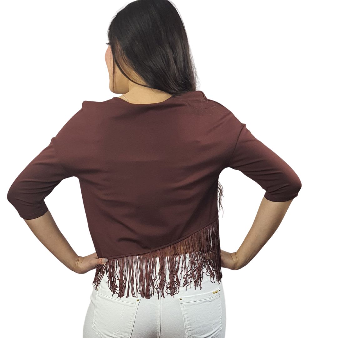 Blusa Vero Moda Marron Style FULING 3/4 TOP(EL)